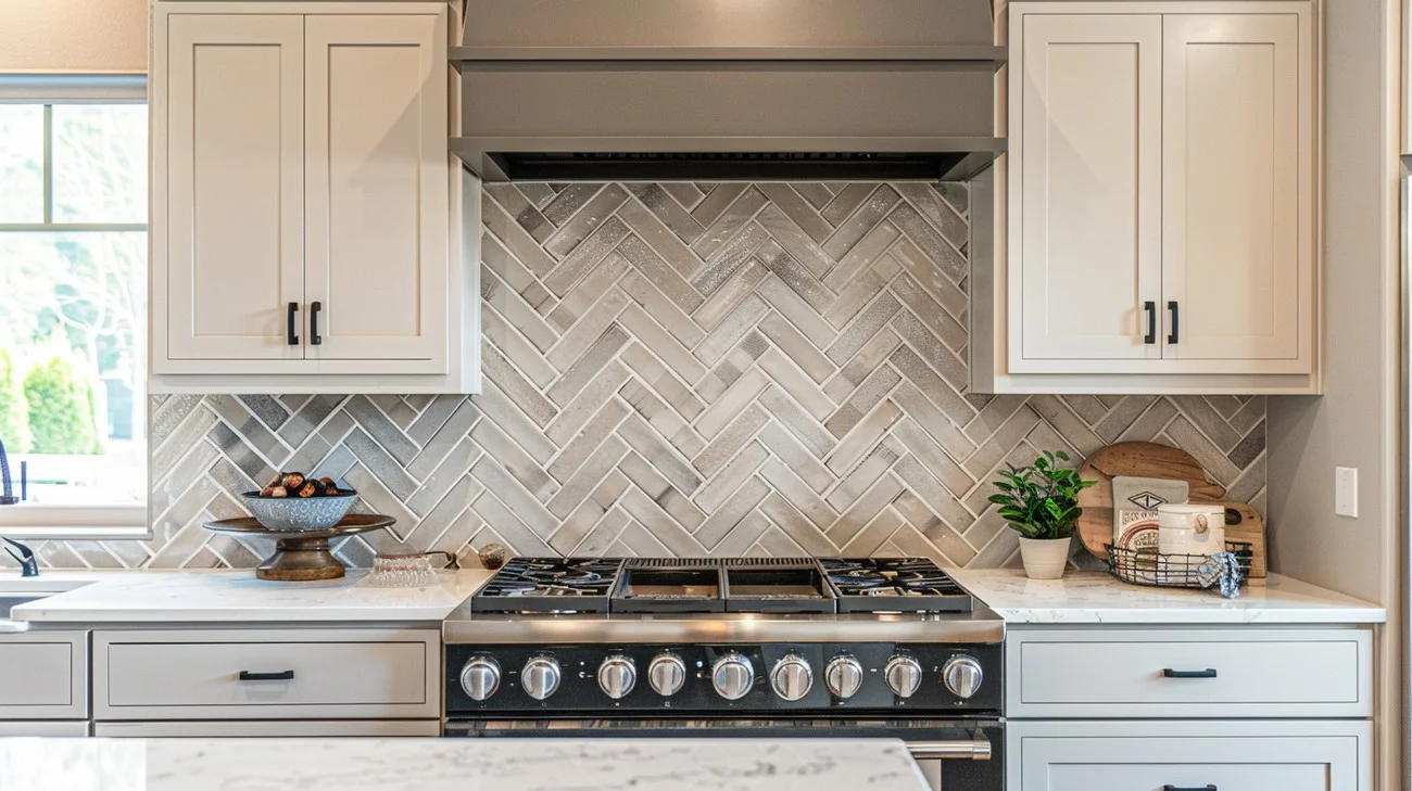 herringbone backsplash near you