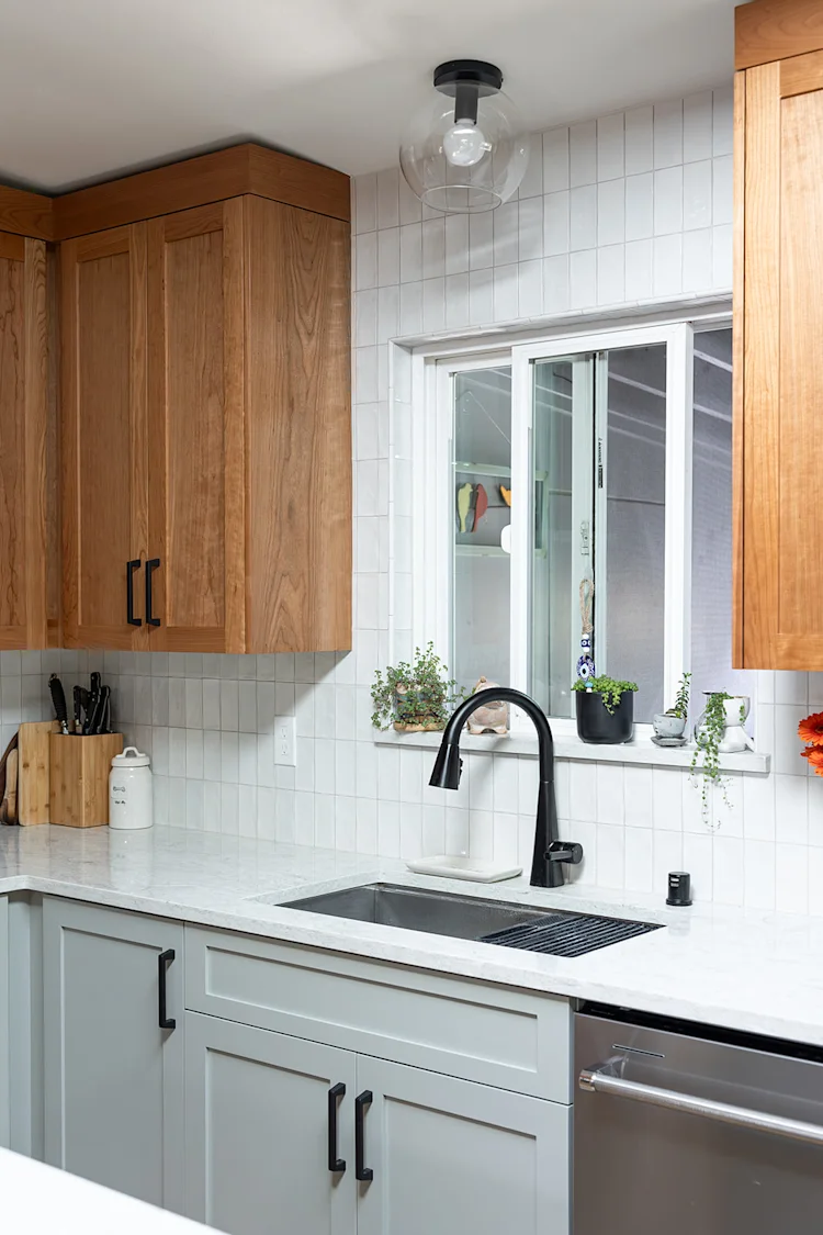 Two-Tone Cherry and Sage Kitchen Remodel in Vancouver, WA