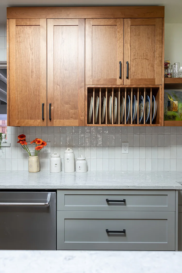 Two-Tone Cherry and Sage Kitchen Remodel in Vancouver, WA