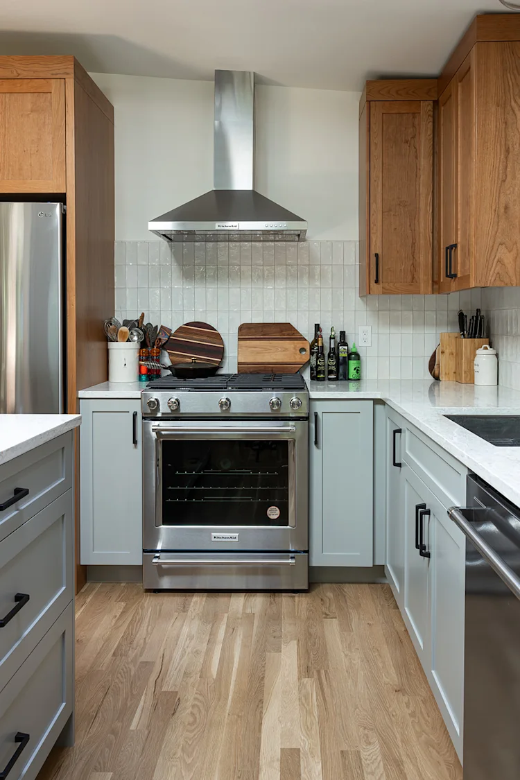 Two-Tone Cherry and Sage Kitchen Remodel in Vancouver, WA