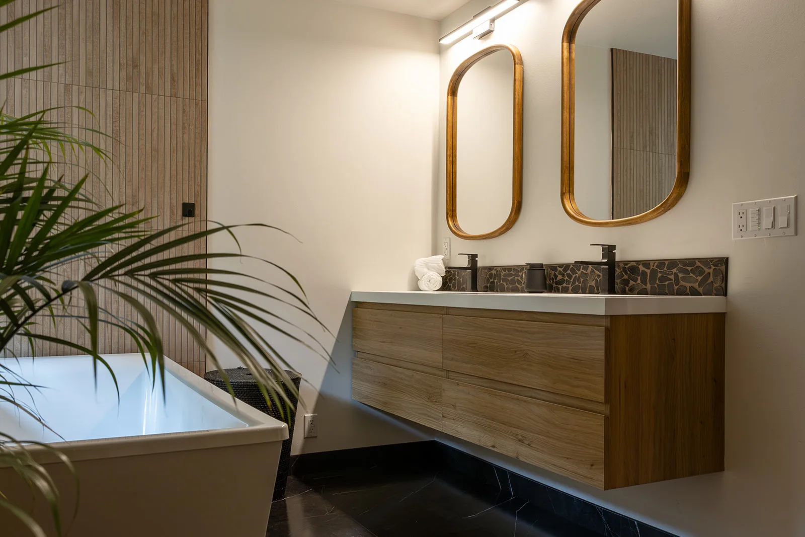 Modern Biophilic Primary Bath Remodel in Vancouver, WA