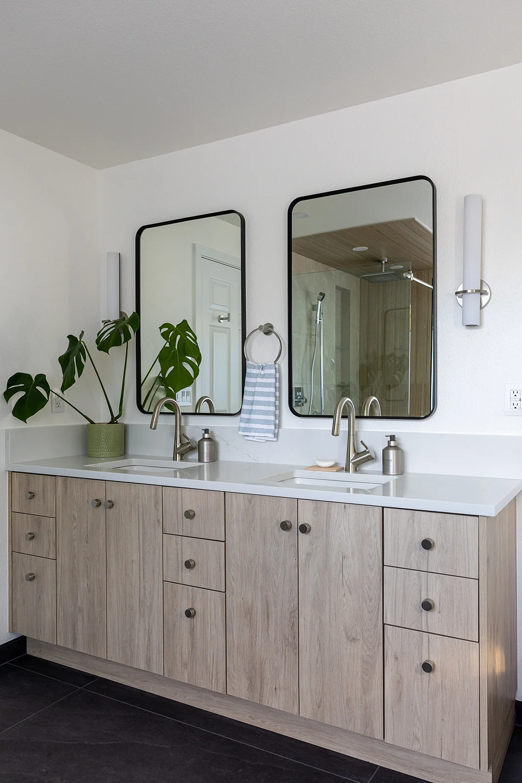 Minimalist Primary and Guest Bath Remodel in Camas, WA — after