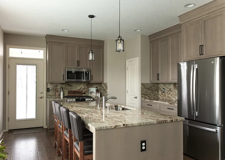 Gray-stained kitchen and bath remodel in Battle Ground, WA
