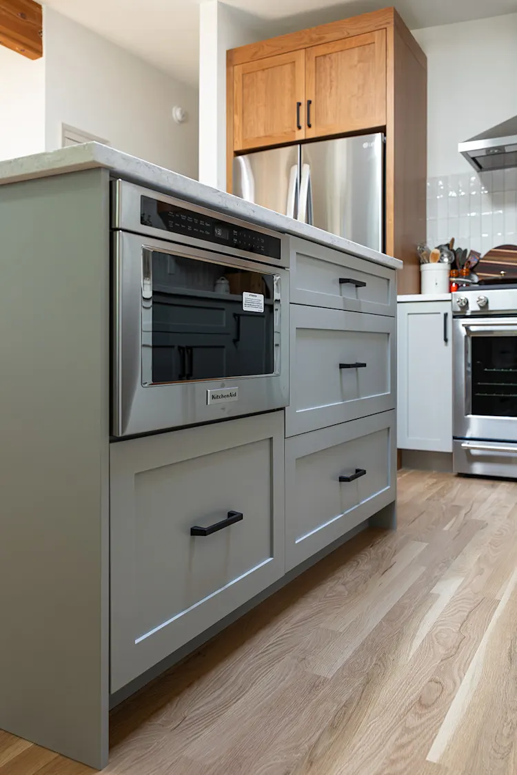 Two-Tone Cherry and Sage Kitchen Remodel in Vancouver, WA