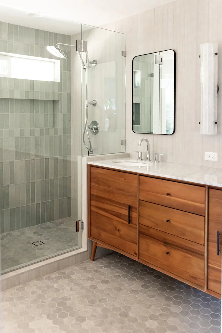 Mid-Century Modern Primary Bath Remodel in Vancouver, WA