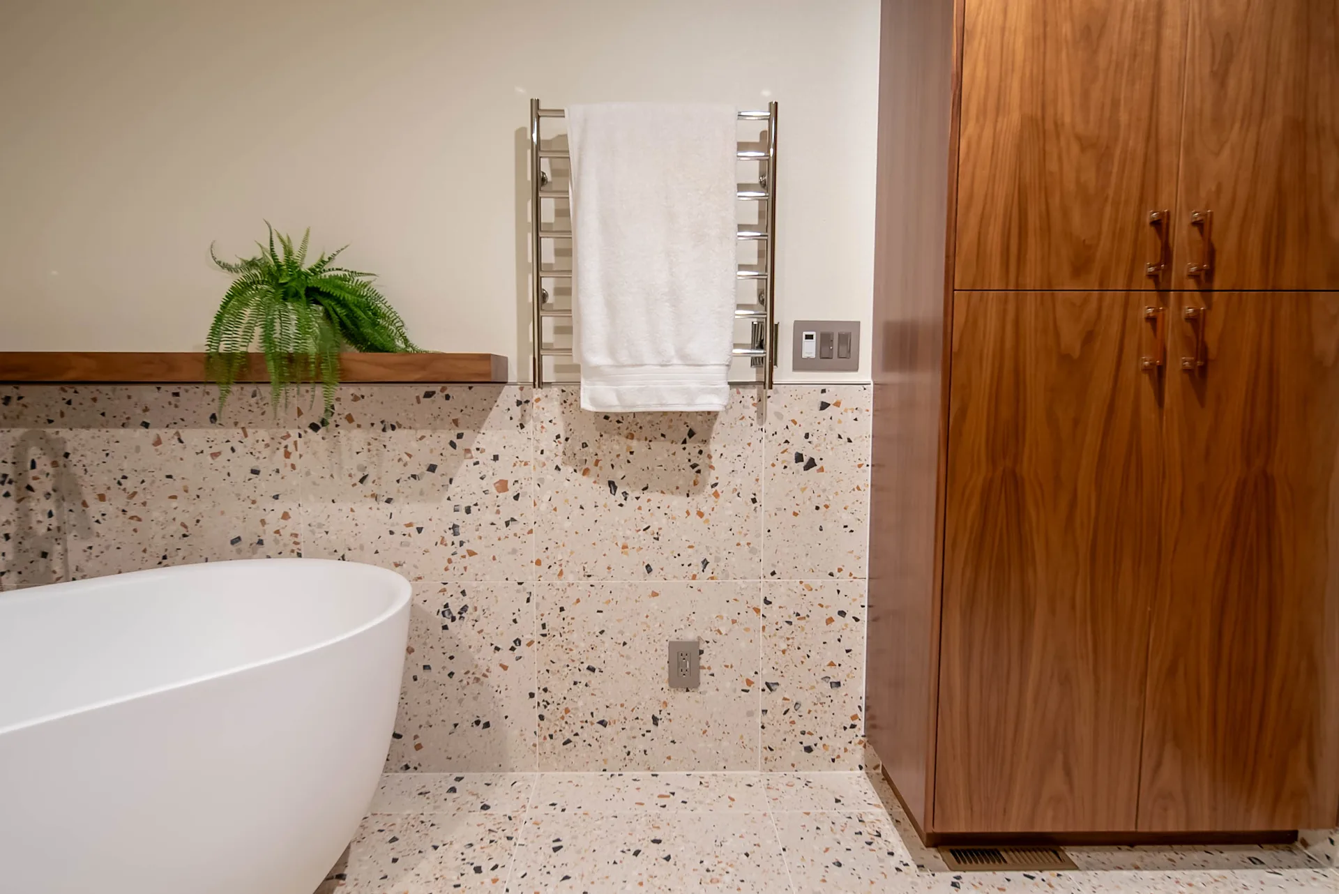 Walnut and Green Tile Primary Bath Remodel in Vancouver, WA