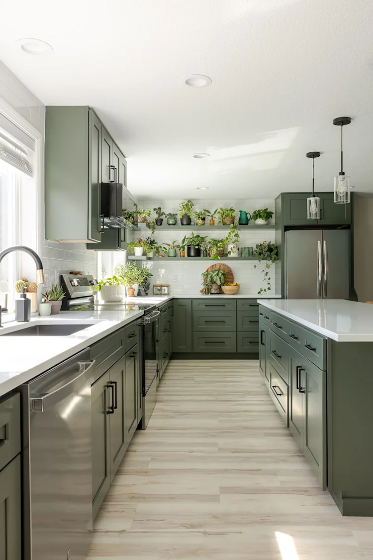Plant-Filled Sage Kitchen Remodel in Vancouver, WA