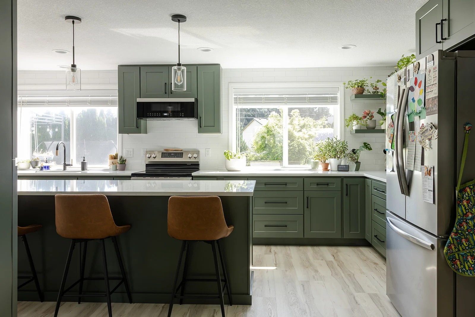 Plant-Filled Sage Kitchen Remodel in Vancouver, WA