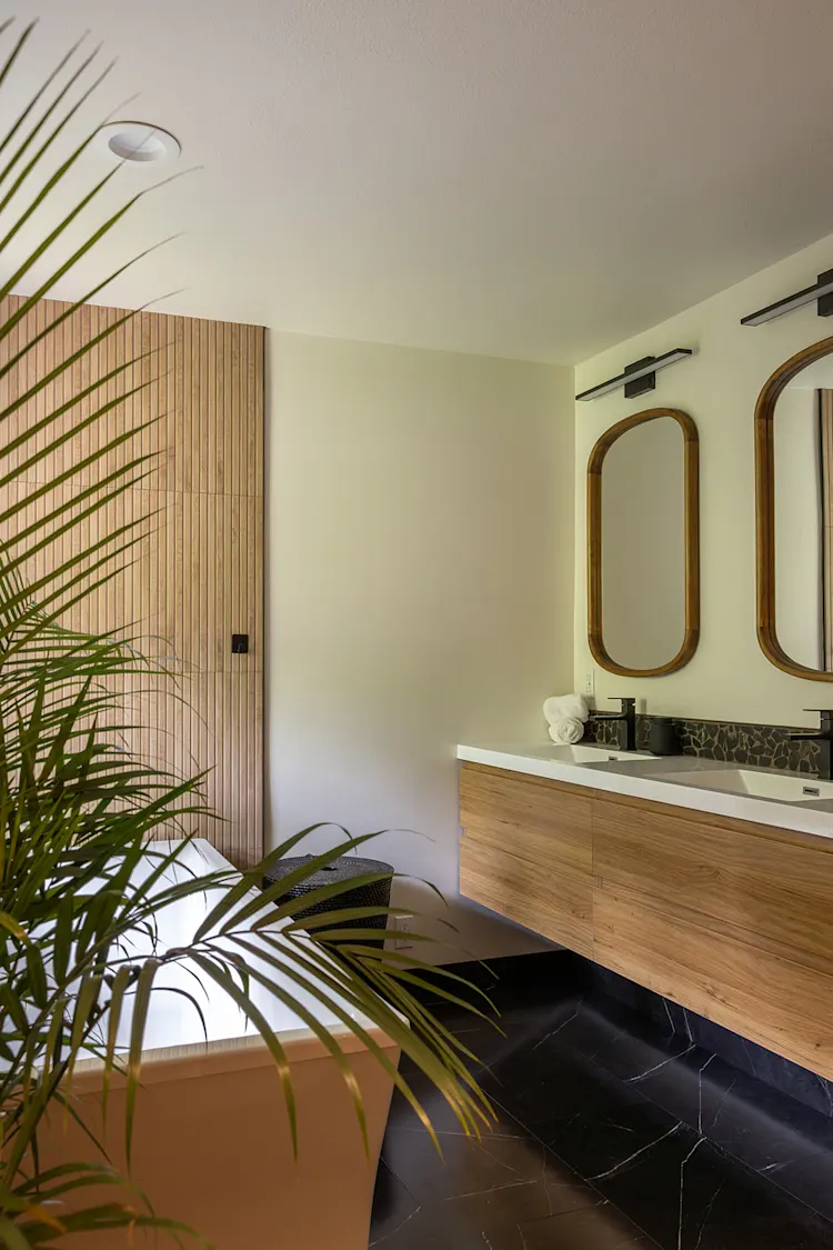 Modern Biophilic Primary Bath Remodel in Vancouver, WA