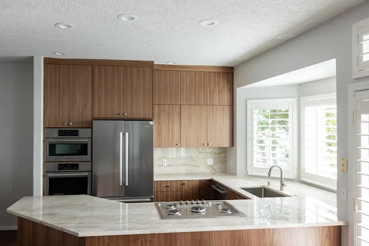Mid-century-inspired kitchen and two-bath remodel in Vancouver, WA