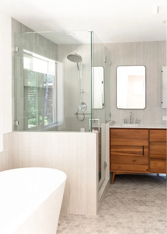 Mid-Century Modern Primary Bath Remodel in Vancouver, WA