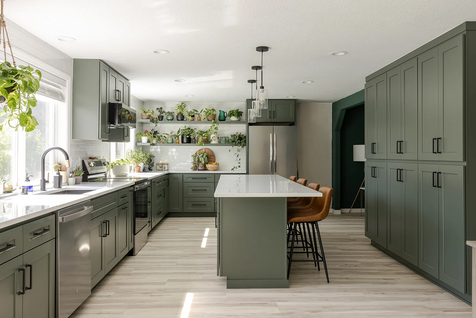 Plant-Filled Sage Kitchen Remodel in Vancouver, WA — after